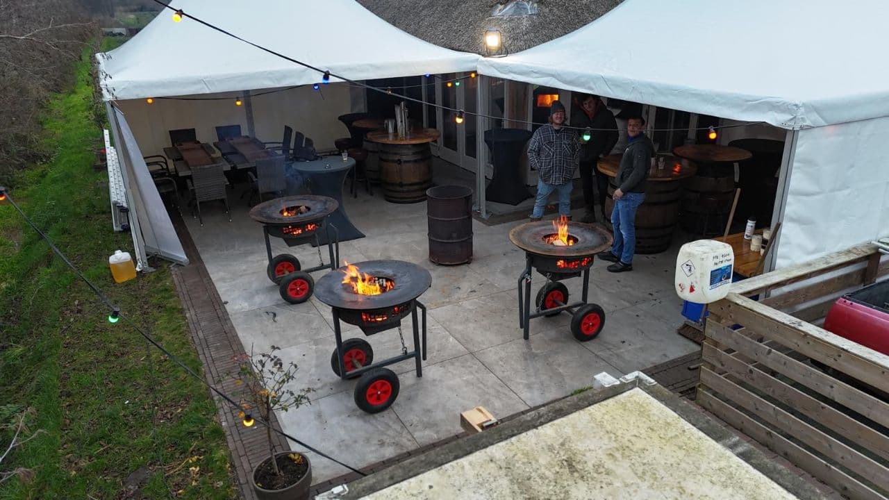 Vuurkorven op evenement